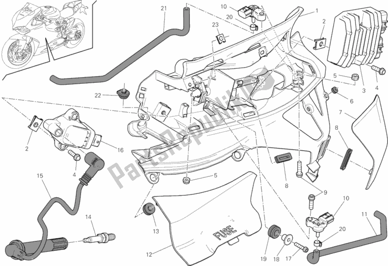 Alle onderdelen voor de Impianto Elettrico Sinistro van de Ducati Superbike 1199 Panigale S ABS 2013